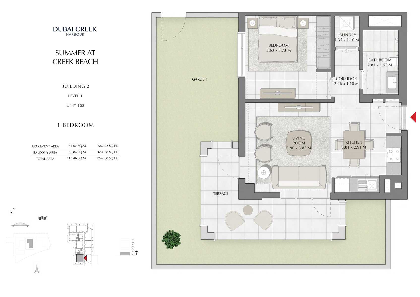 1 Br Building 2 Level 1 Unit 102, Size 1242 Sq Ft